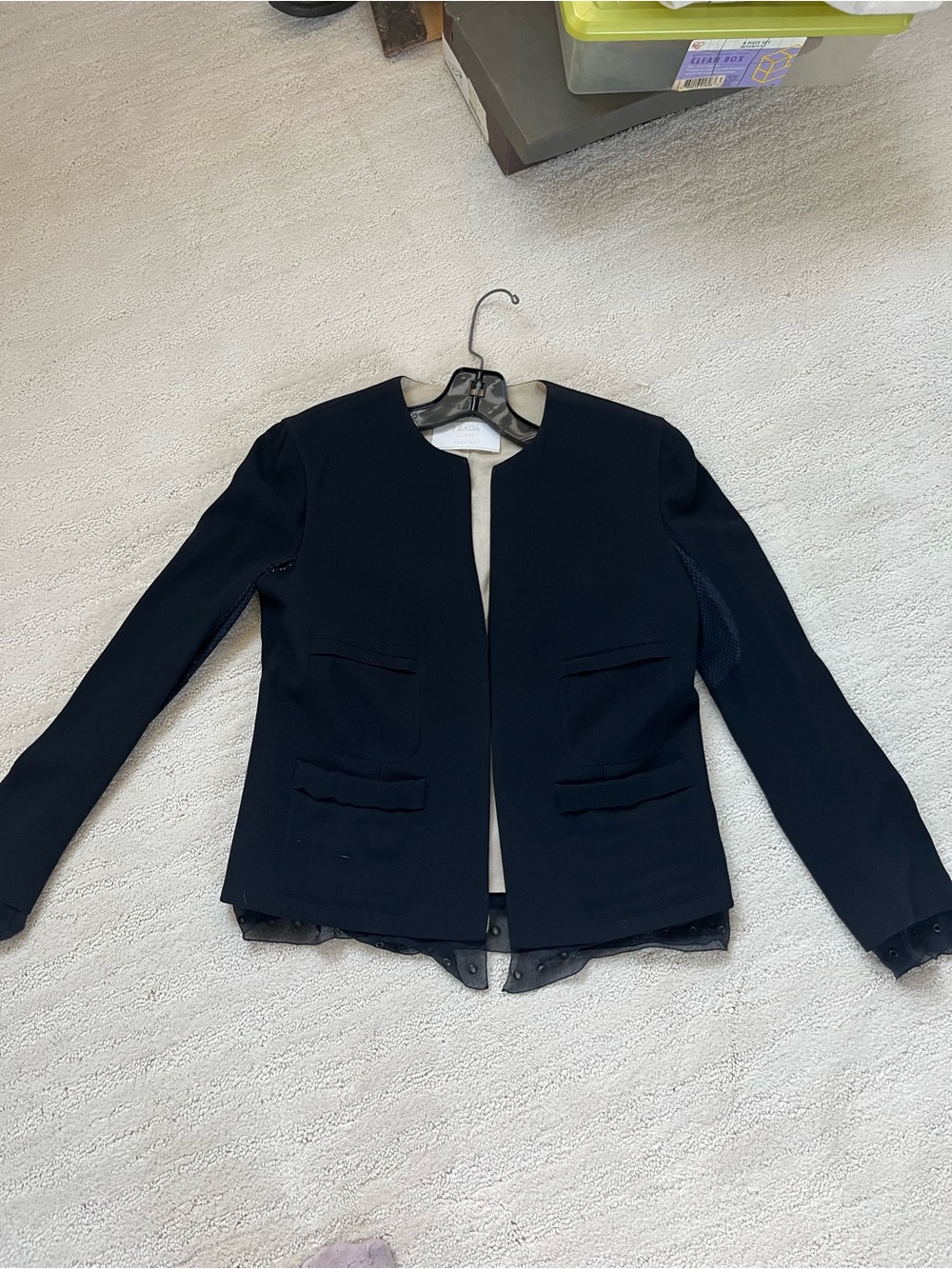 Vintage Prada Runway Silk Jacket Eyelet Trim - Picture 9 of 15